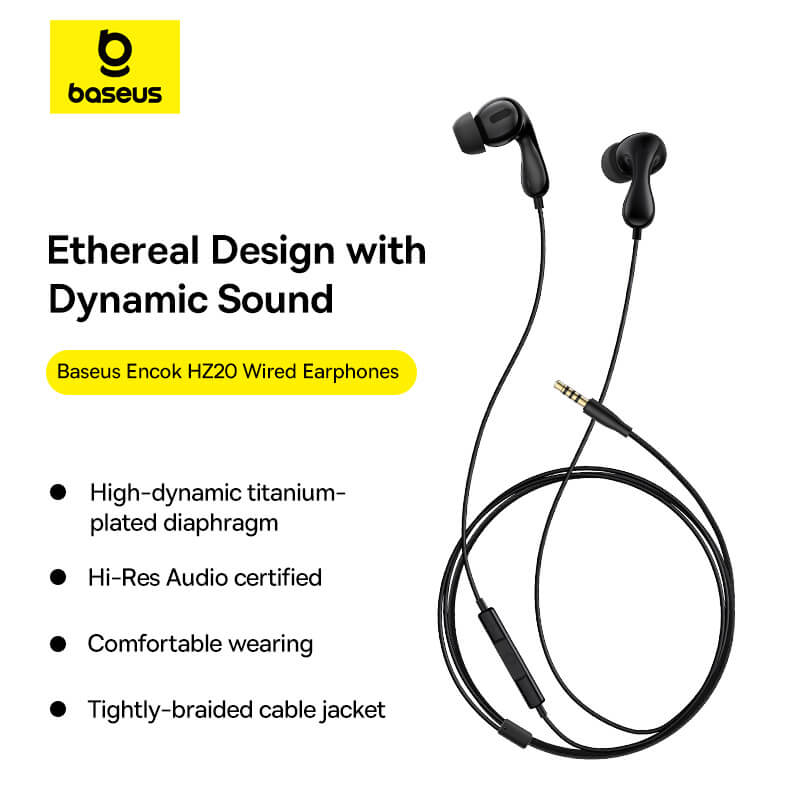 Baseus Encok HZ20 Wired Earphones 3.5mm Baseus Encok HZ20 Wired Earphones 3.5mm